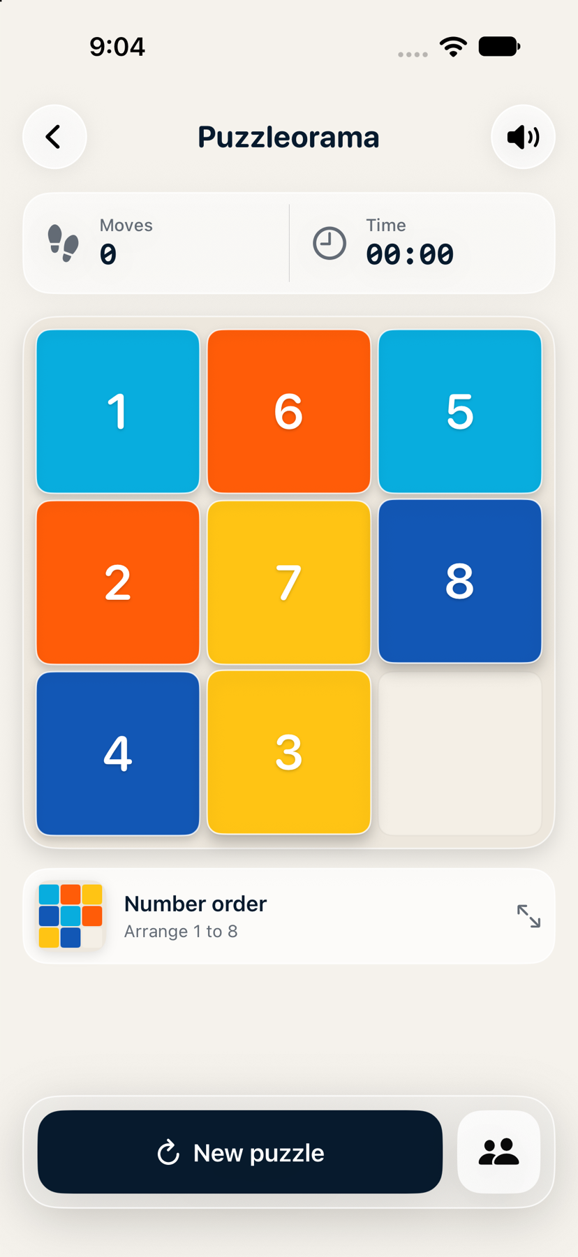 A tactile numbered sliding puzzle
